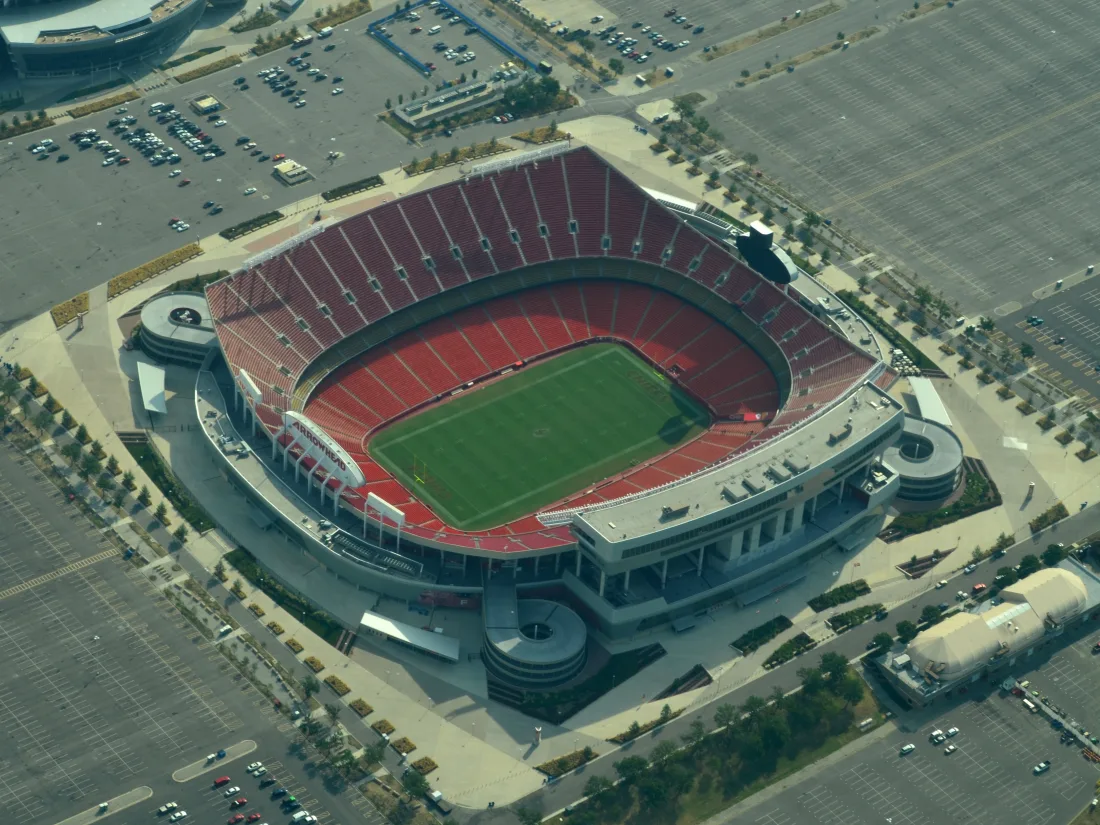 Aerial view of Arrowhead Stadium, home of the Kansas City Chiefs