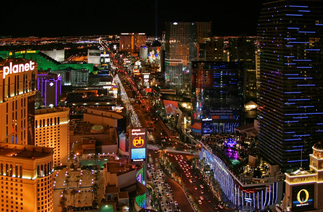 The Las Vegas Strip lit up at night