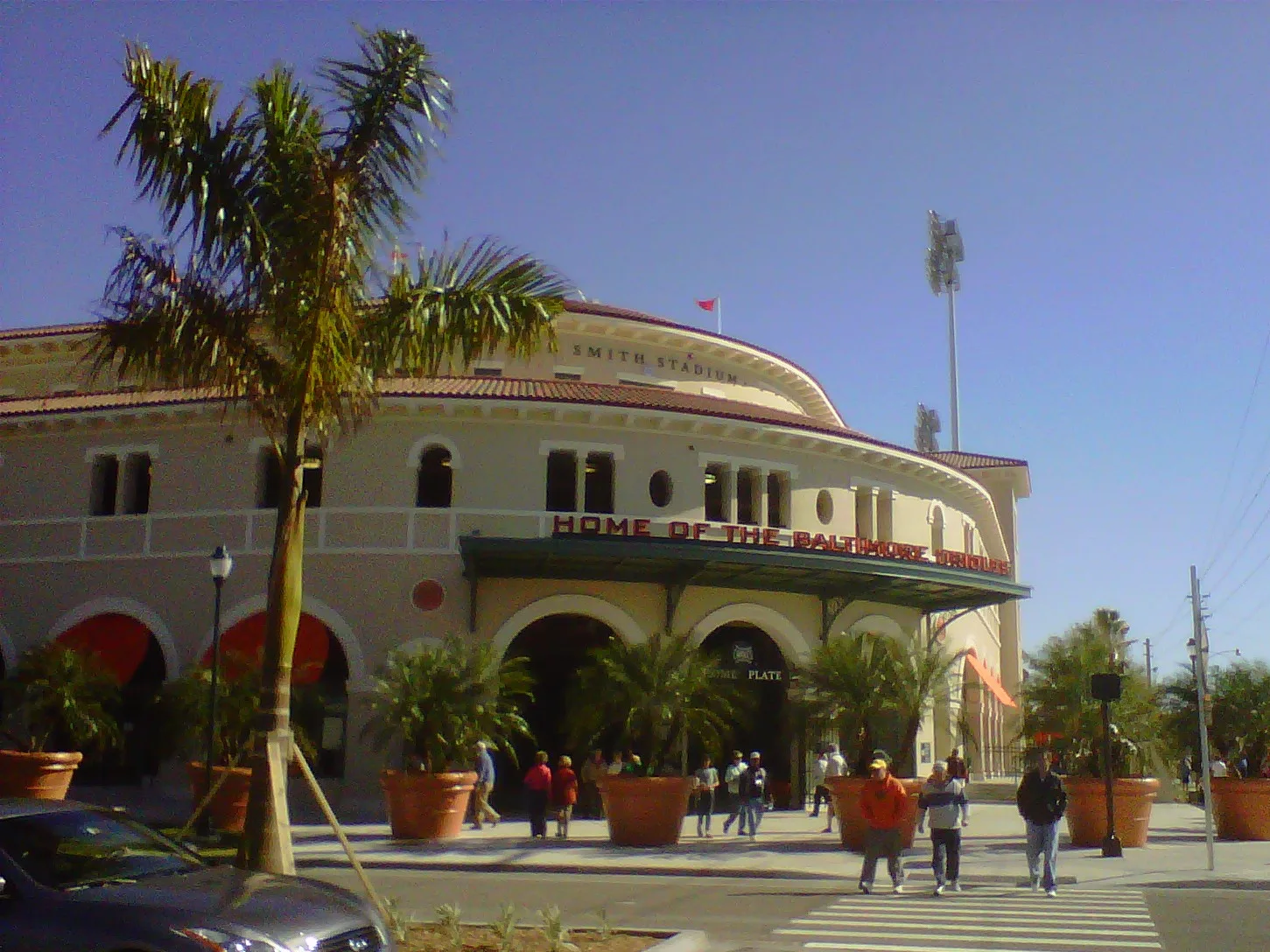 A Major League ballpark and its green field