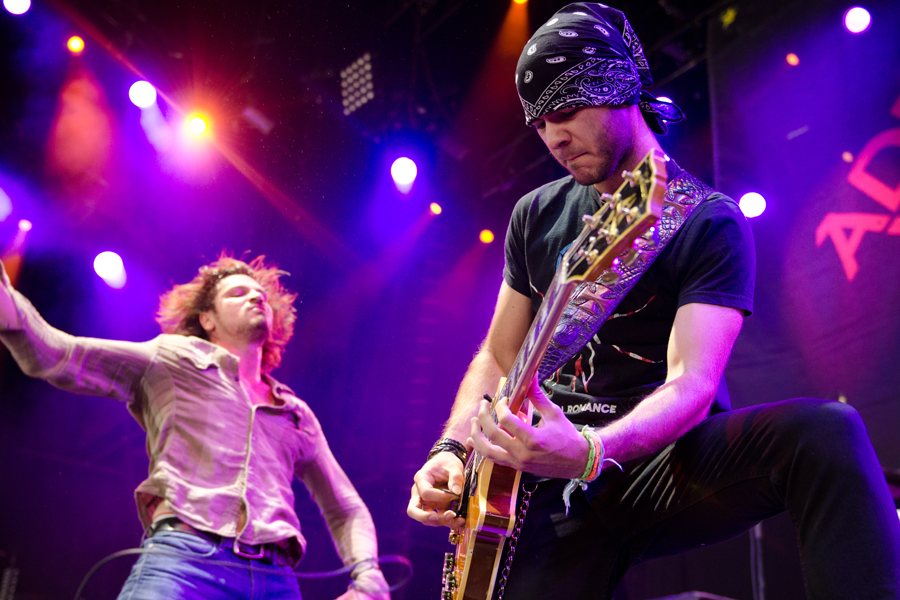 Rick DeJesus and Robert Zakaryan of Adelitas Way performing at Uproar Festival, Atlanta, 2012