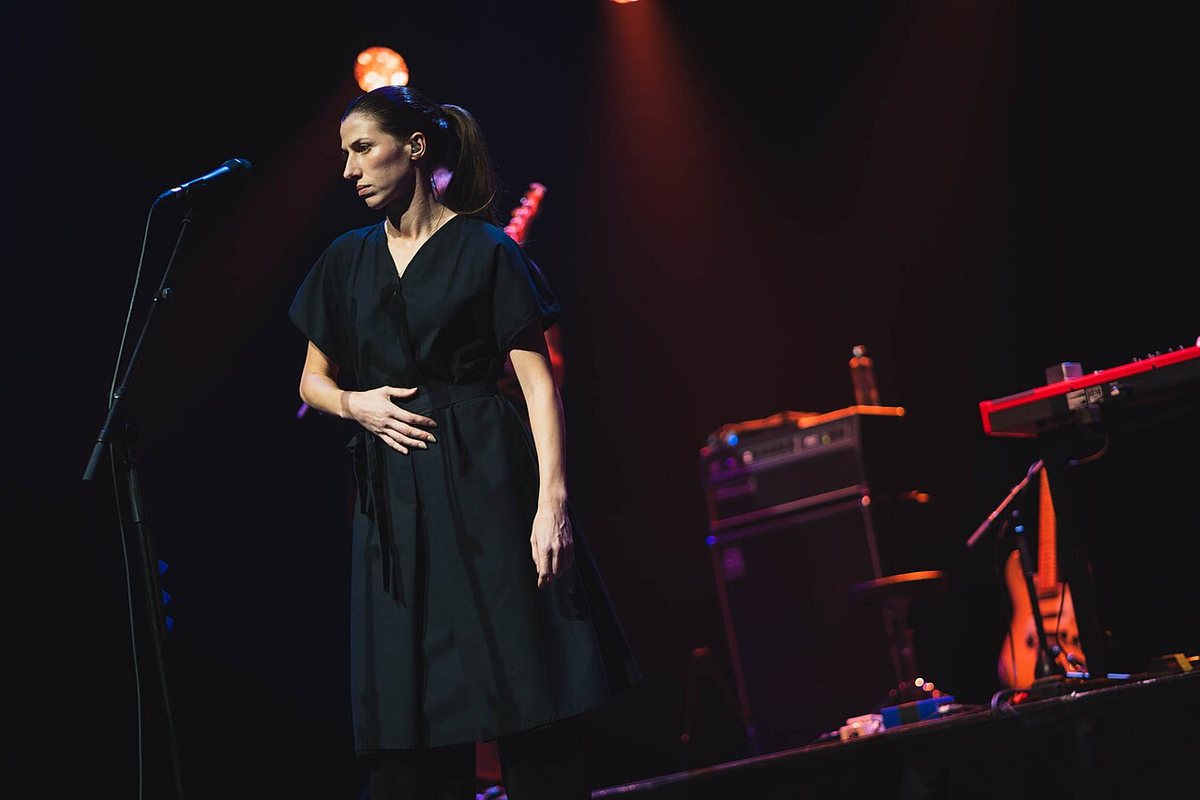 Buy Aldous Harding tickets on StubOrder Aldous Harding on stage at the Barbican, London, 2023