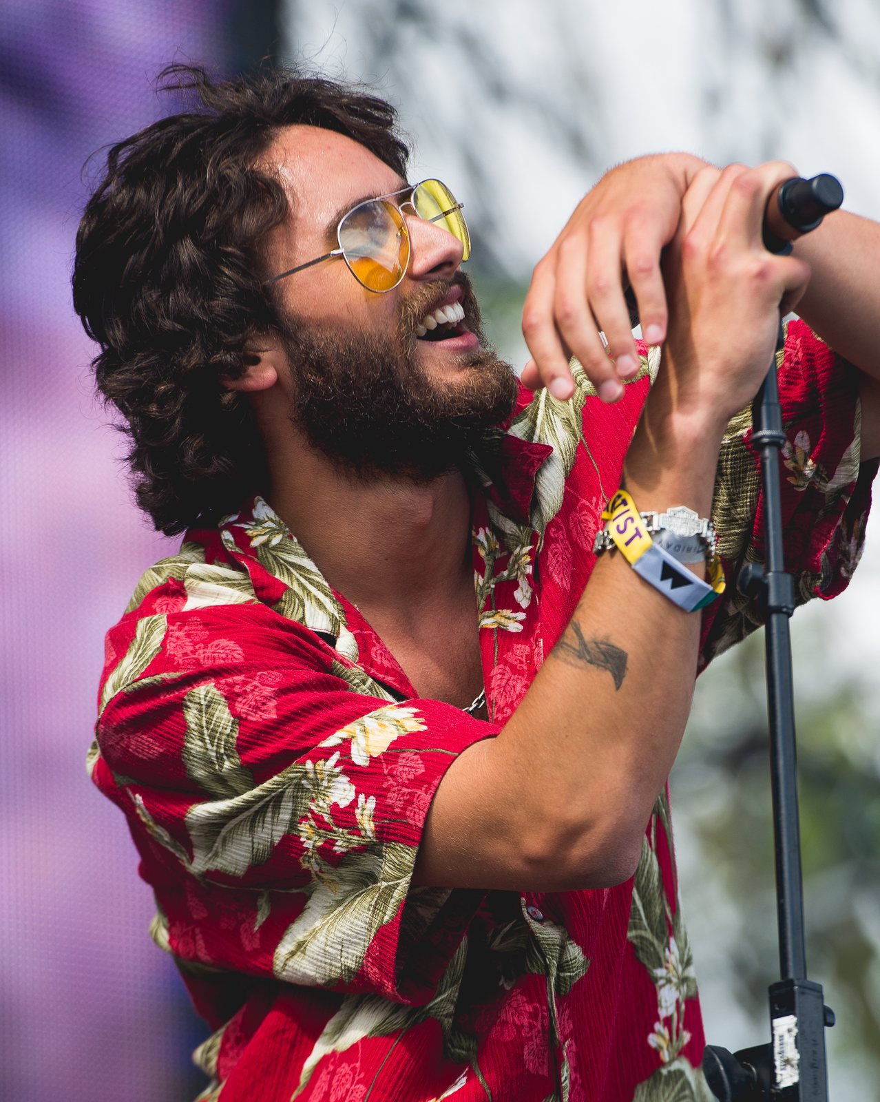 Allan Rayman singing at the WayHome Music and Arts Festival, Oro-Medonte, Ontario, 2017