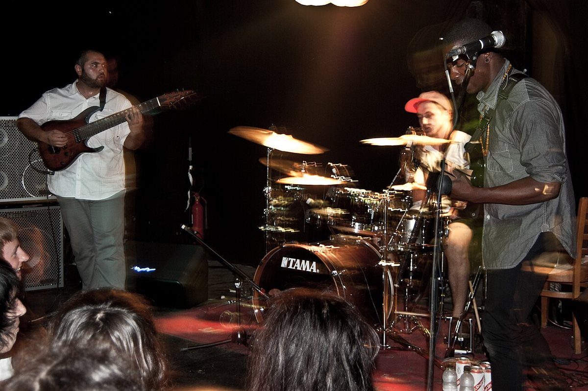 Animals As Leaders performing live on stage at The Forum, Tunbridge Wells, 2011