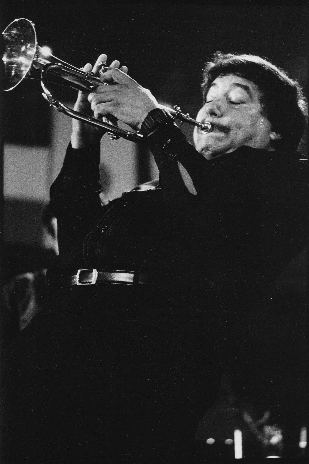 Arturo Sandoval playing trumpet at the International Jazz Festival, Lucerna Music Hall, Prague, 1984