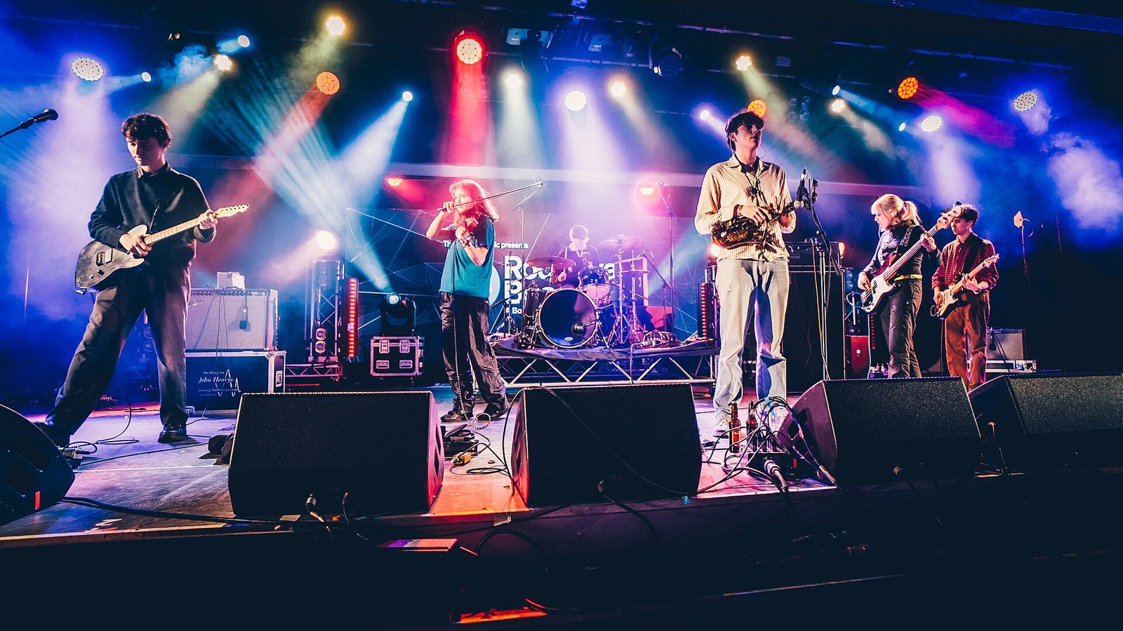 Black Country, New Road performing at Rockaway Beach festival, Bognor Regis, January 2020
