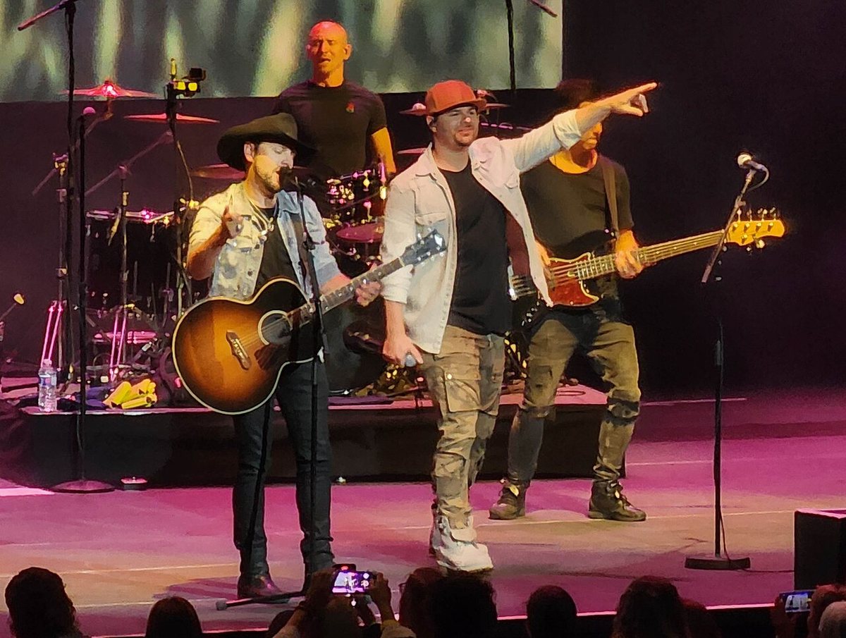 Buy Brett Kissel tickets on StubOrder Brett Kissel (left, in cowboy hat) performing with Steven Lee Olsen at Caesars Windsor, Ontario, 2023