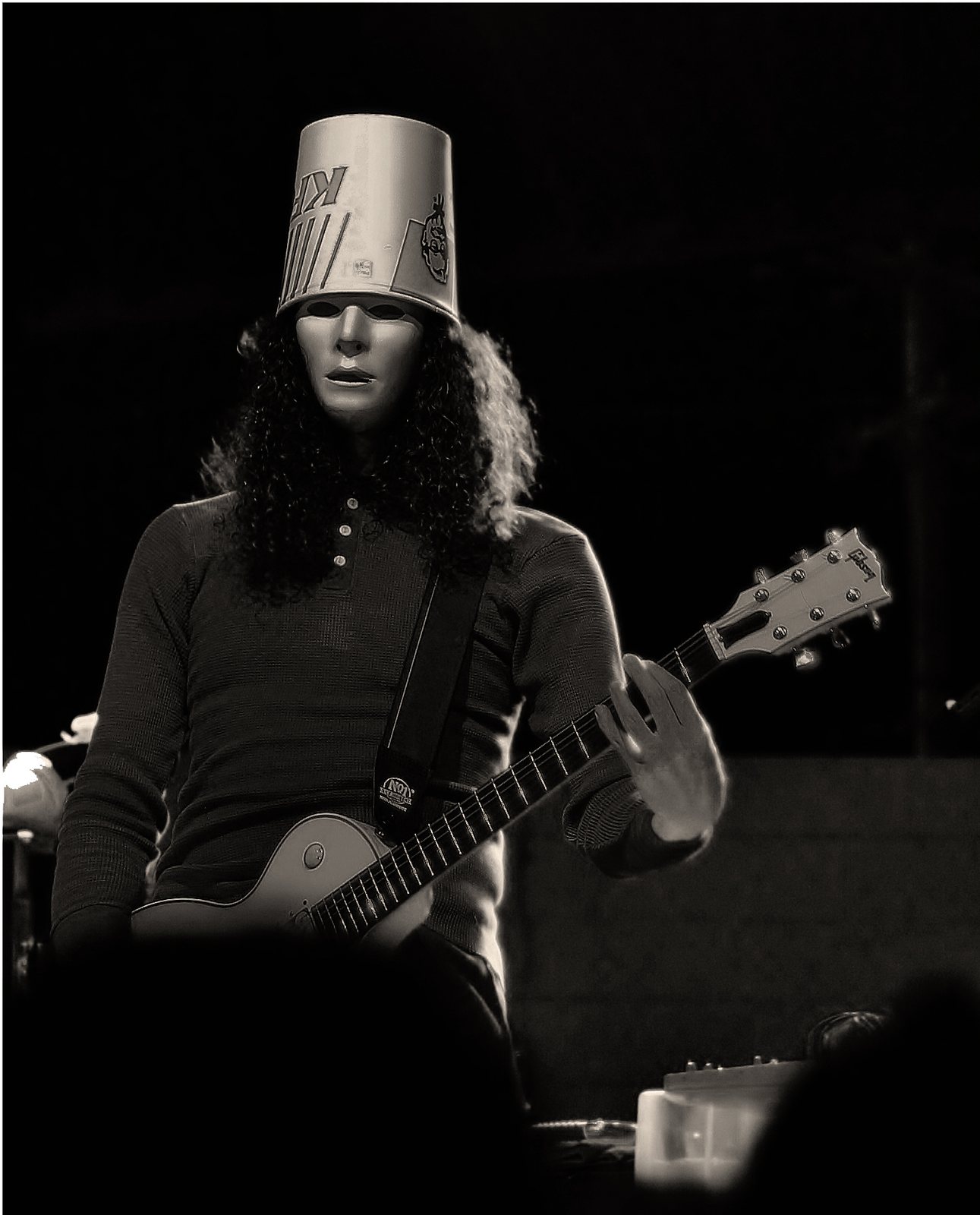 Buckethead playing a Gibson Les Paul on stage at the New York State Fair, Syracuse, 2011