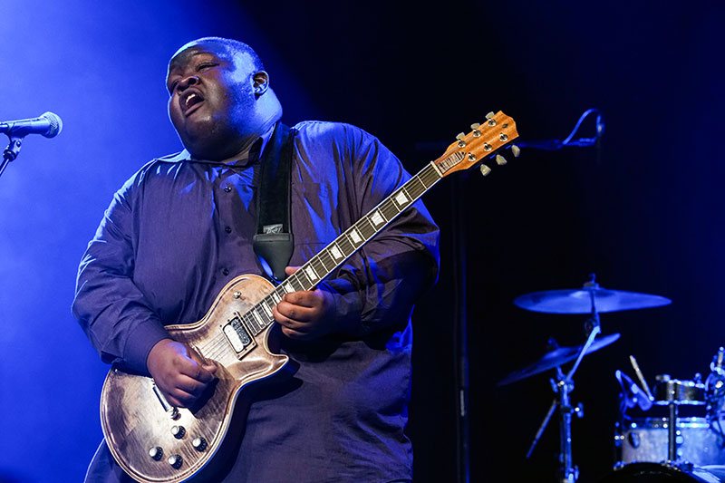 Christone "Kingfish" Ingram playing guitar at the Blues Heaven Festival in Denmark, 2018
