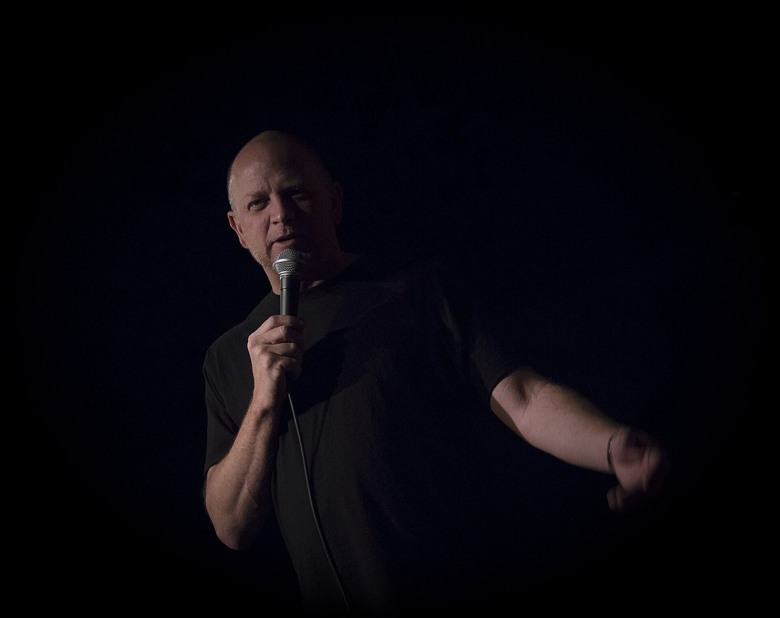 Don Barnhart performing stand-up at Looney's Comedy Corner, Colorado, 2014