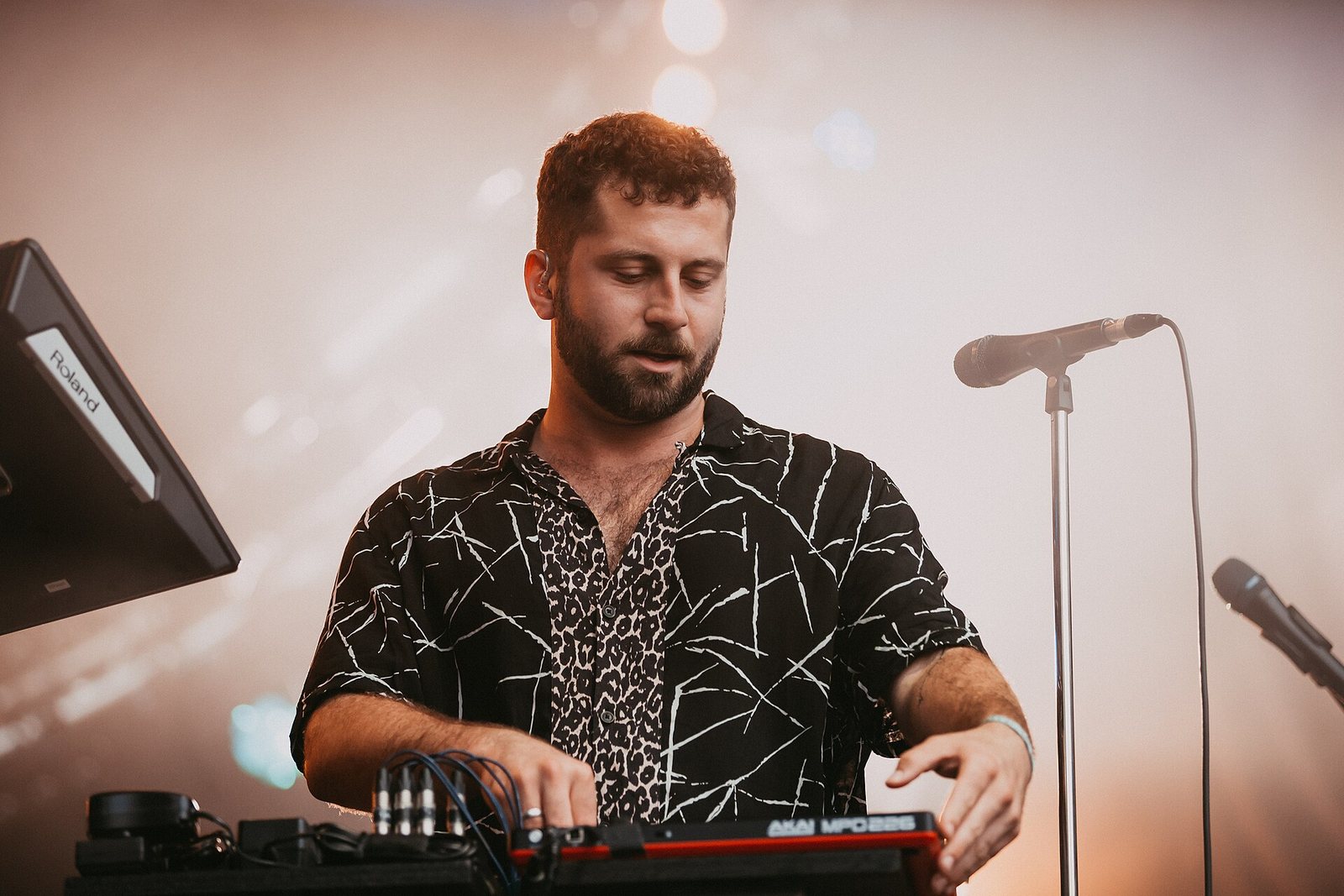 Elderbrook performing with a pad controller on stage at Positivus Festival, Latvia, July 2019