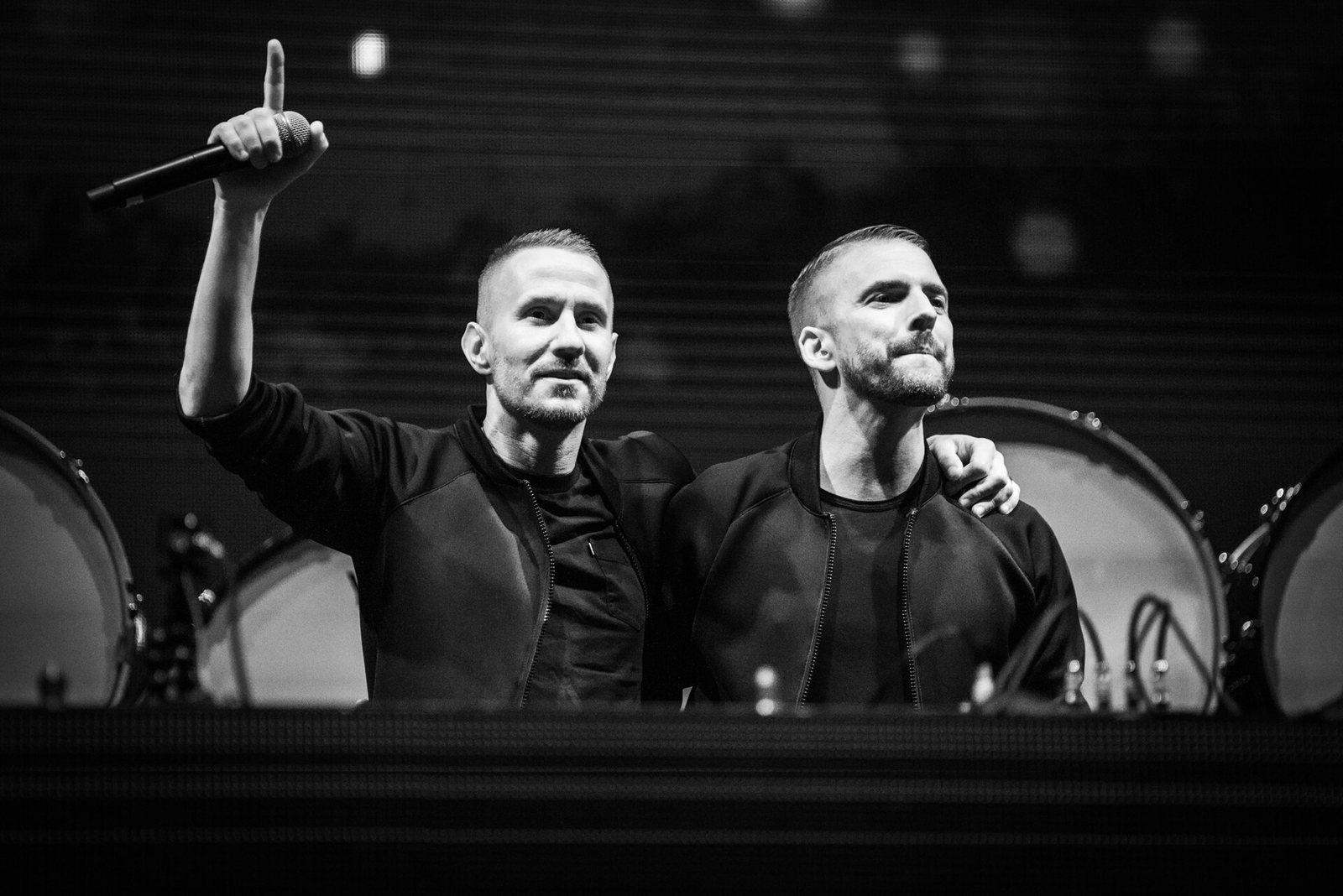 Galantis duo on stage together at Electric Forest Festival, Michigan, July 2018