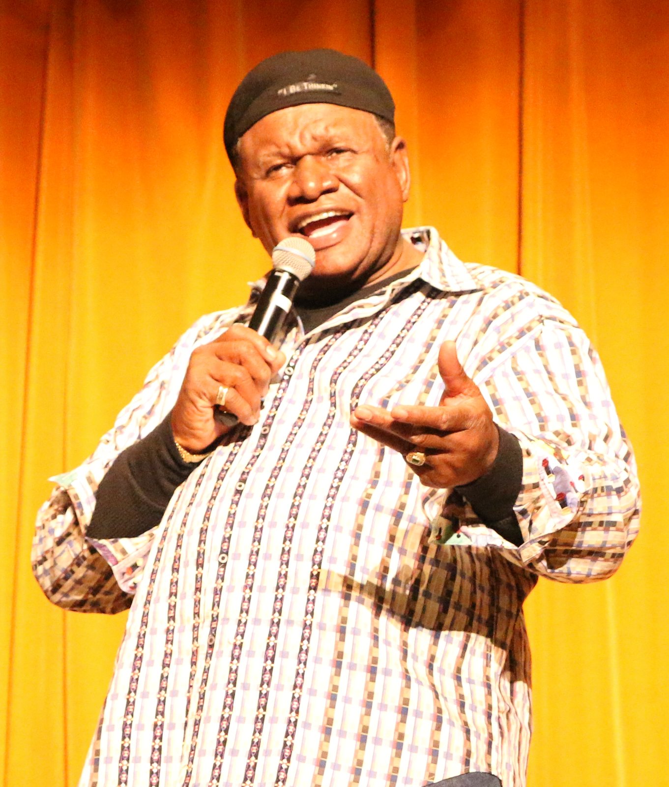 Comedian George Wallace performing stand-up at U.S. Army Garrison Humphreys, South Korea, 2014