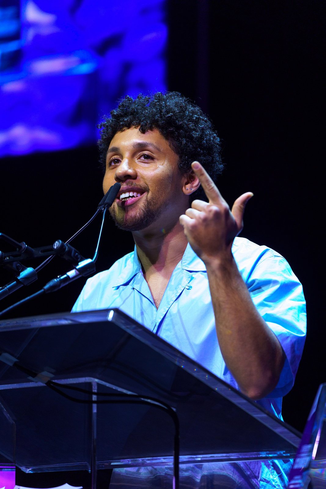 Jaboukie Young-White speaking on stage at Variety's Power of Comedy event, SXSW 2024