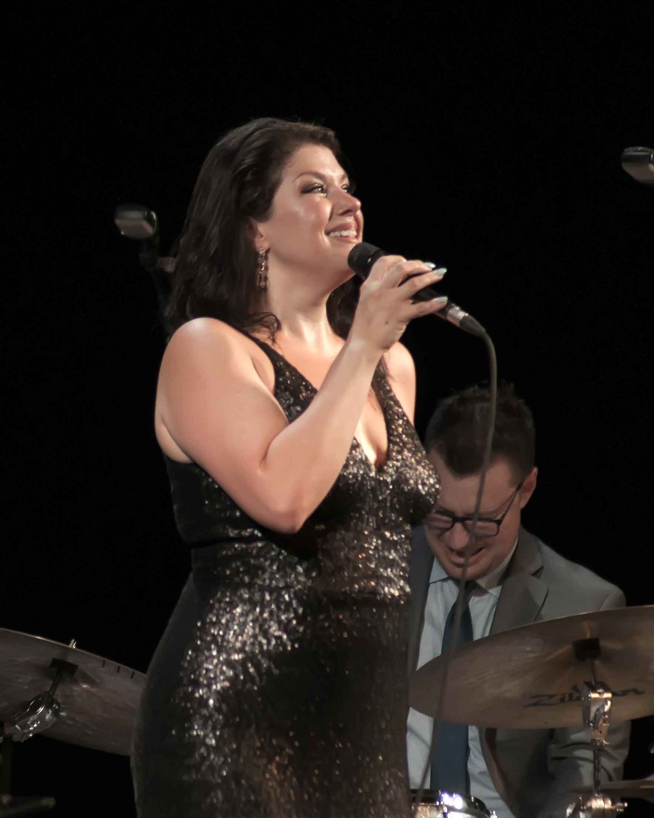 Jane Monheit singing with her trio at the 10th Sochi Jazz Festival, Russia, 2019