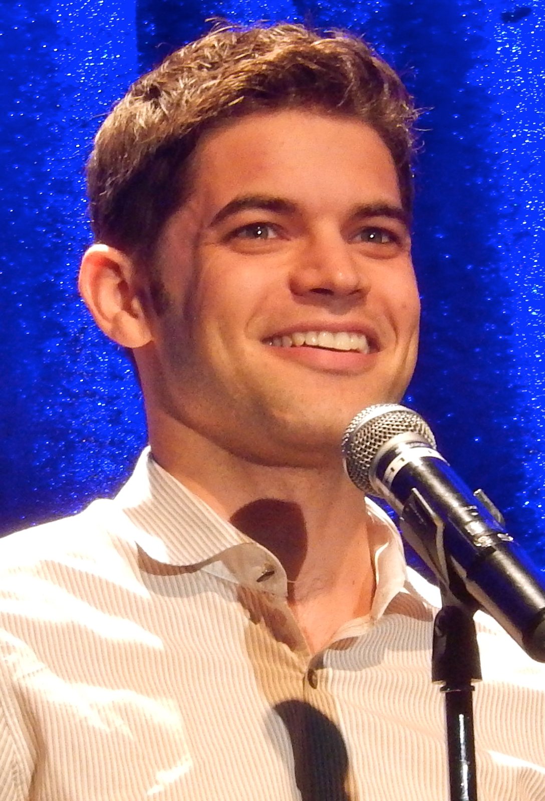 Jeremy Jordan on stage at the Dramatists Guild benefit, Edison Ballroom, New York City, 2013
