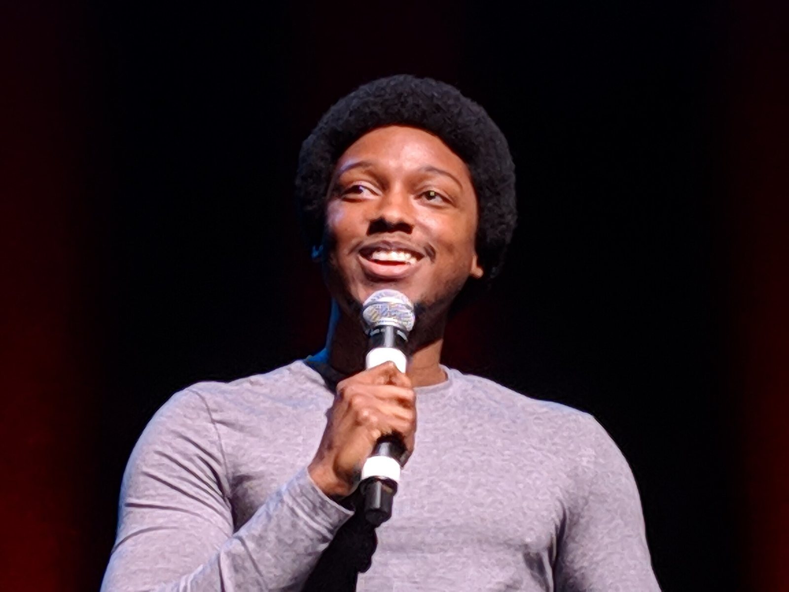 Josh Johnson performing stand-up at the Aronoff Center, Cincinnati, February 2019