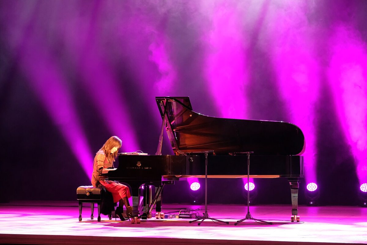Buy Keiko Matsui tickets on StubOrder Keiko Matsui playing a grand piano at the Udmurt Opera and Ballet Theatre, Izhevsk, 2019