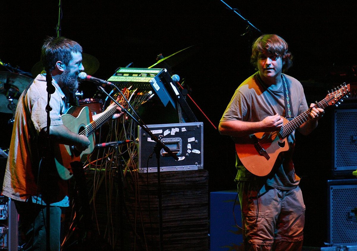 Keller Williams and Larry Keel performing at All Good Music Festival, Masontown, West Virginia, 2007
