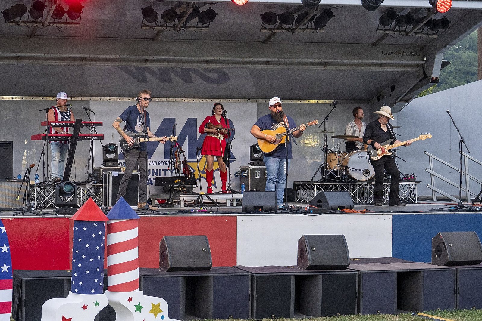Larry Fleet and his band performing at Festa Americana, Naval Support Activity Naples, Italy, July 2026