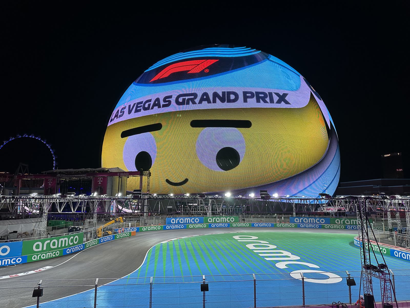 Las Vegas Grand Prix circuit turns beneath the branded Sphere, 2024 - Las Vegas Grand Prix tickets