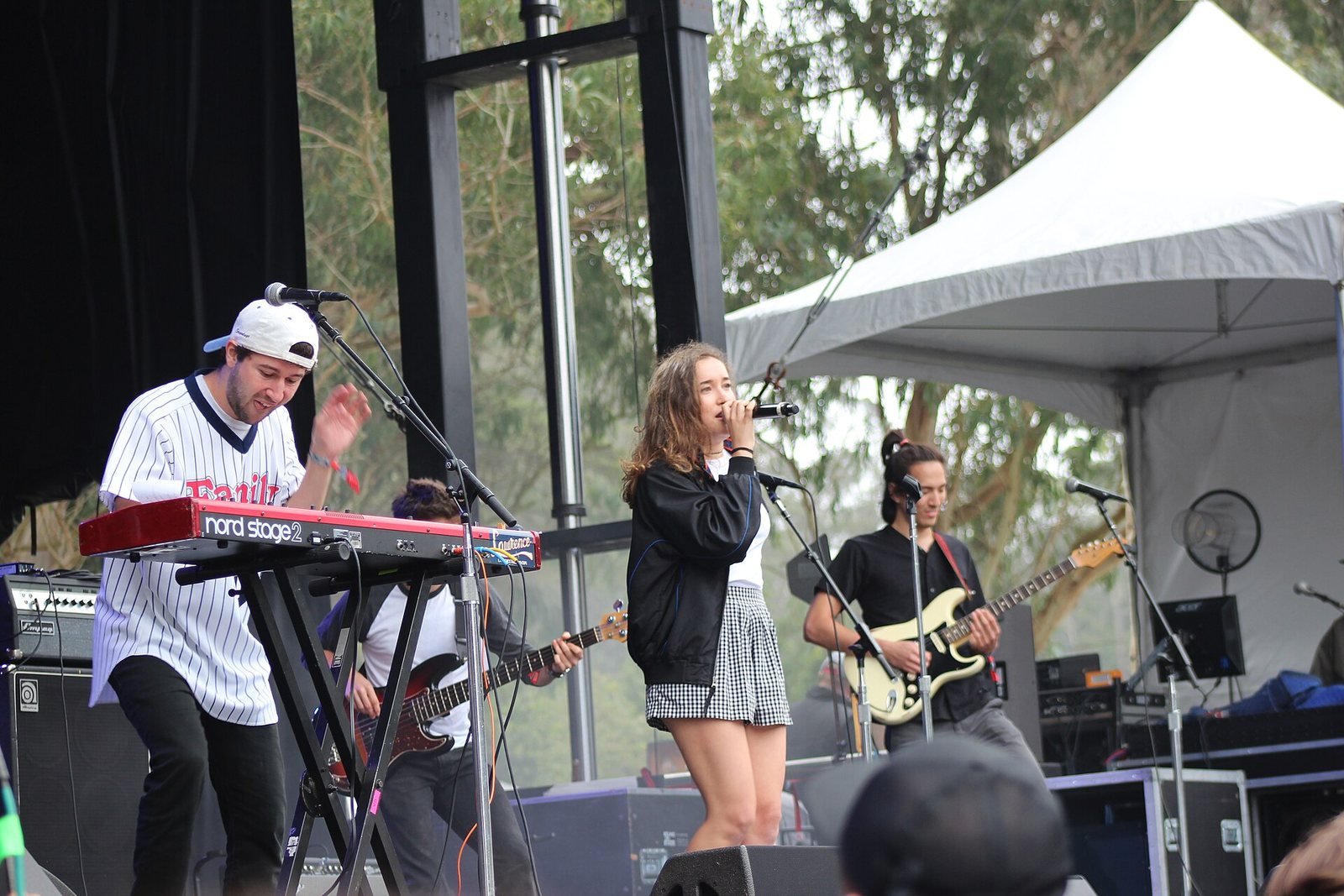 Lawrence performing on stage at Outside Lands, San Francisco, 2017