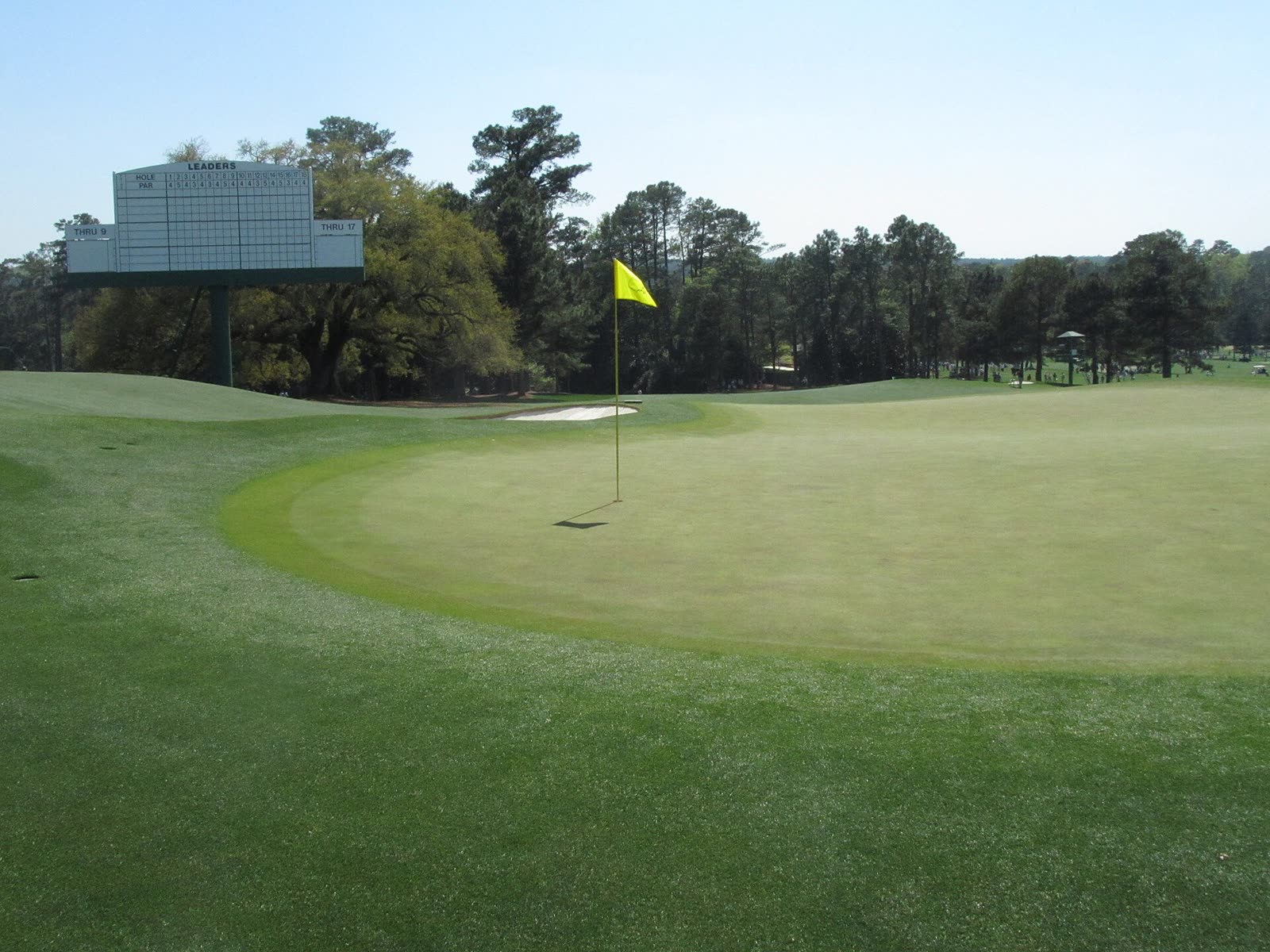 18th green and leaderboard at the 2013 Masters, Augusta National - Masters Golf Tournament tickets