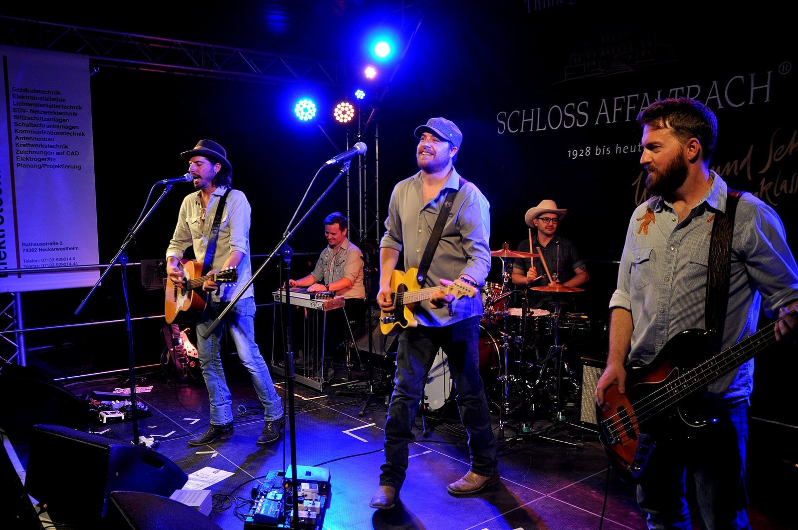 Micky and the Motorcars performing on stage at Blacksheep Festival, Germany, June 2017