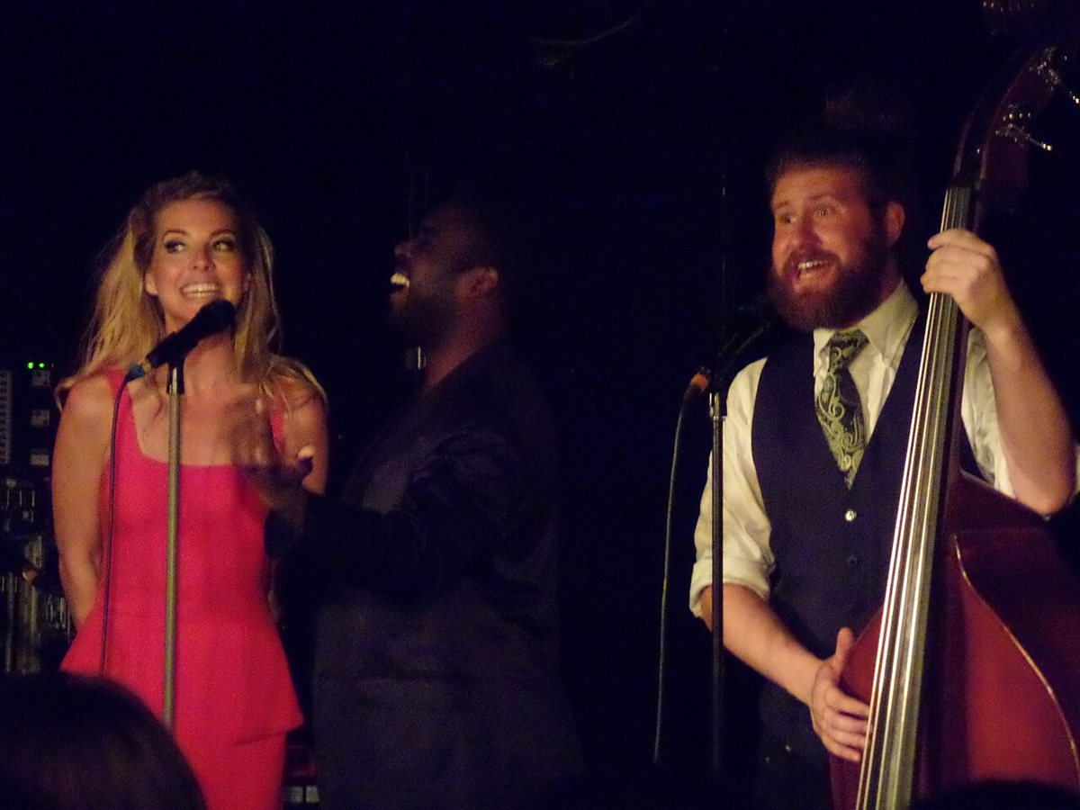 Morgan James with Mykal Kilgore and Casey Abrams on stage in Cologne, 2015
