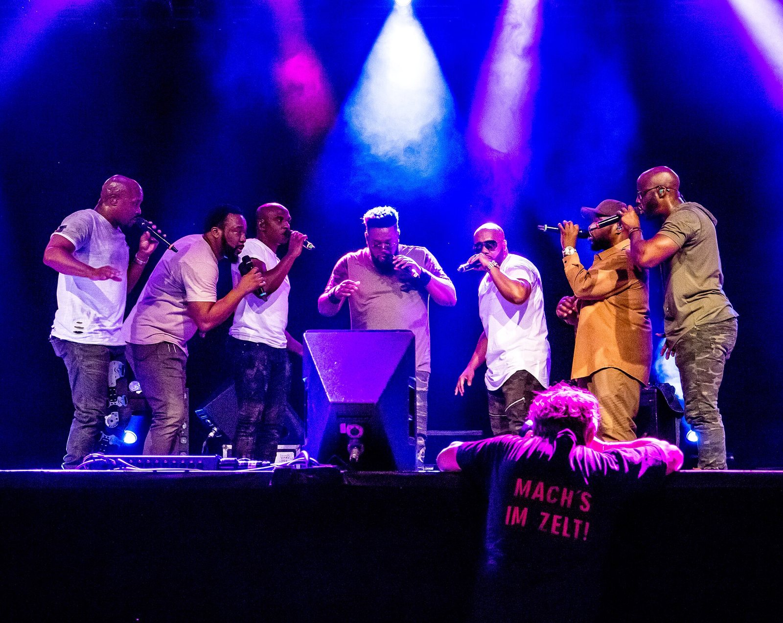 Naturally 7 performing a cappella at the Zelt-Musik-Festival in Freiburg, Germany, July 2018