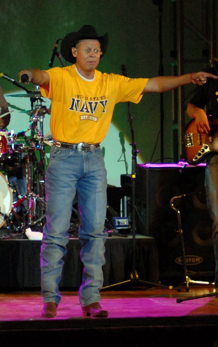 Neal McCoy performing for military personnel at Needham Theater, Port Hueneme, California, 2009