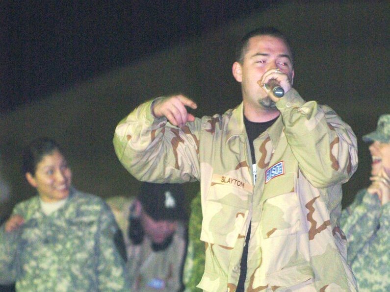 Paul Wall performing for troops at Camp Liberty, Iraq, February 2007