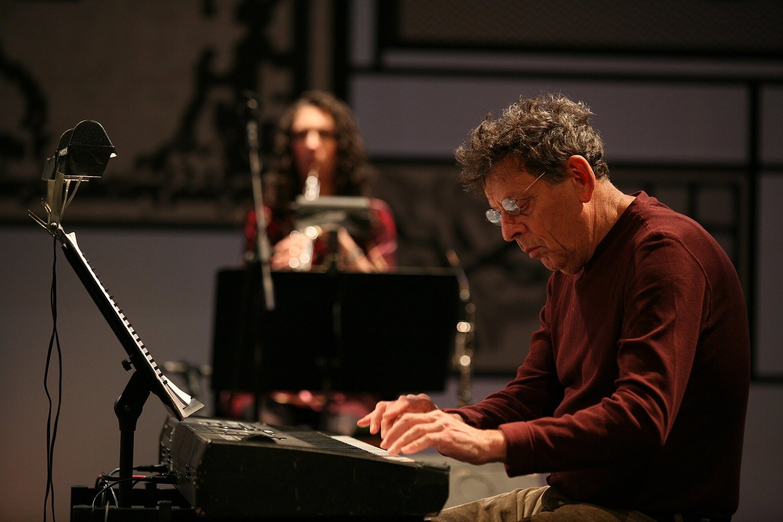 Philip Glass at the keyboard in Book of Longing, Teatro degli Arcimboldi, Milan, 2008