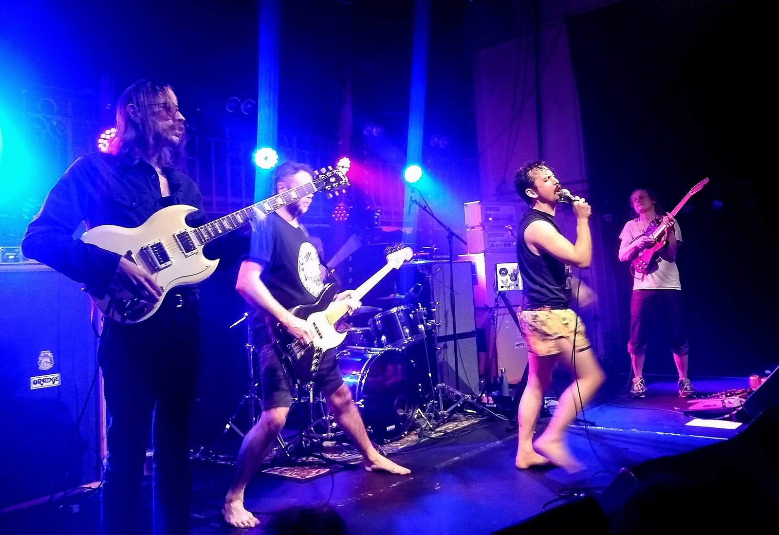 Pigs Pigs Pigs Pigs Pigs Pigs Pigs performing at Summerhall, Edinburgh, 2021