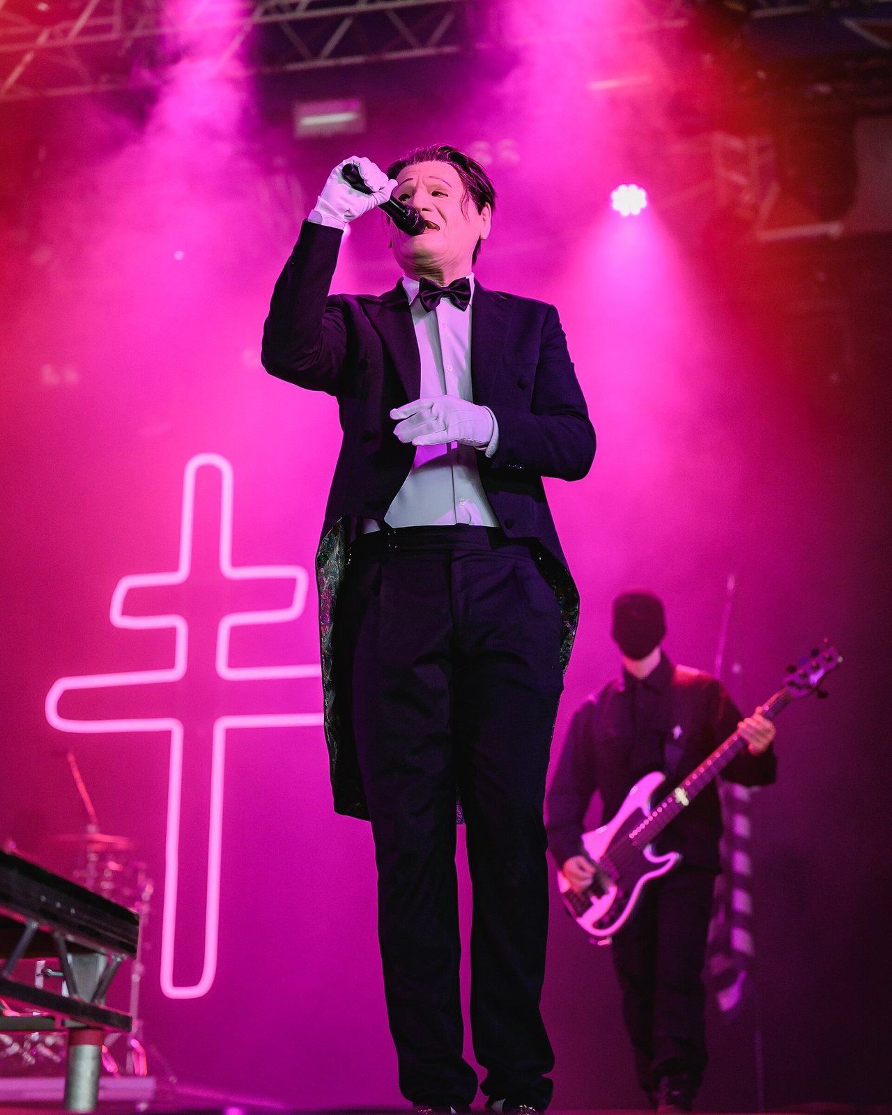 President's masked singer and bassist performing at Tons of Rock, Oslo, Norway, 2026