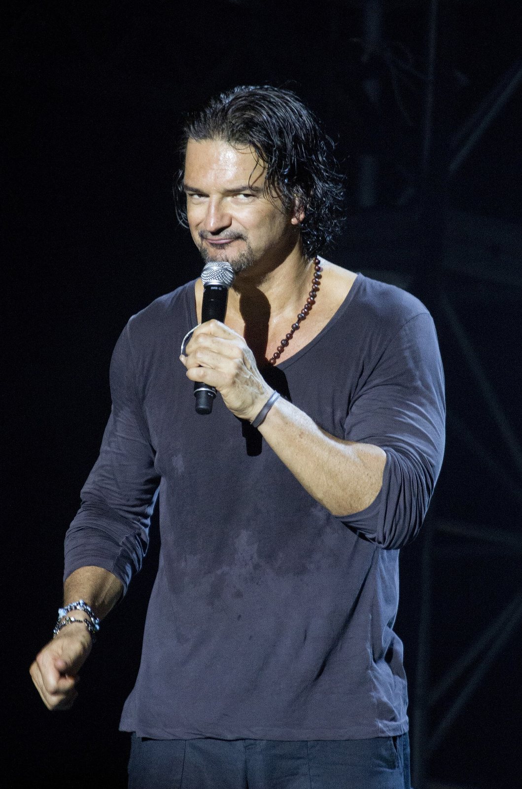 Ricardo Arjona performing on stage in Managua, Nicaragua, December 2012