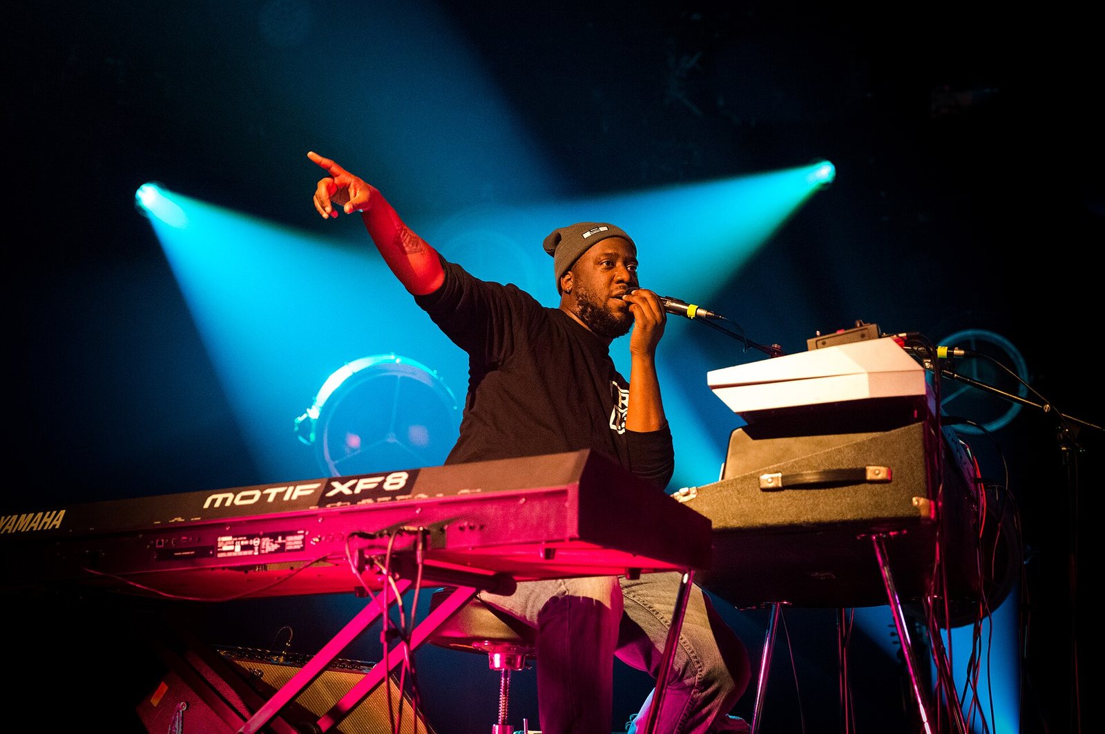 Robert Glasper performing at the keyboard at Leverkusener Jazztage, Leverkusen, Germany, 2016