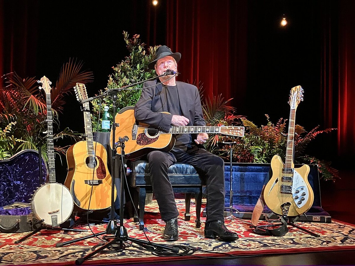 Buy Roger McGuinn tickets on StubOrder Roger McGuinn performing solo with an acoustic guitar in Florence, South Carolina, 2024
