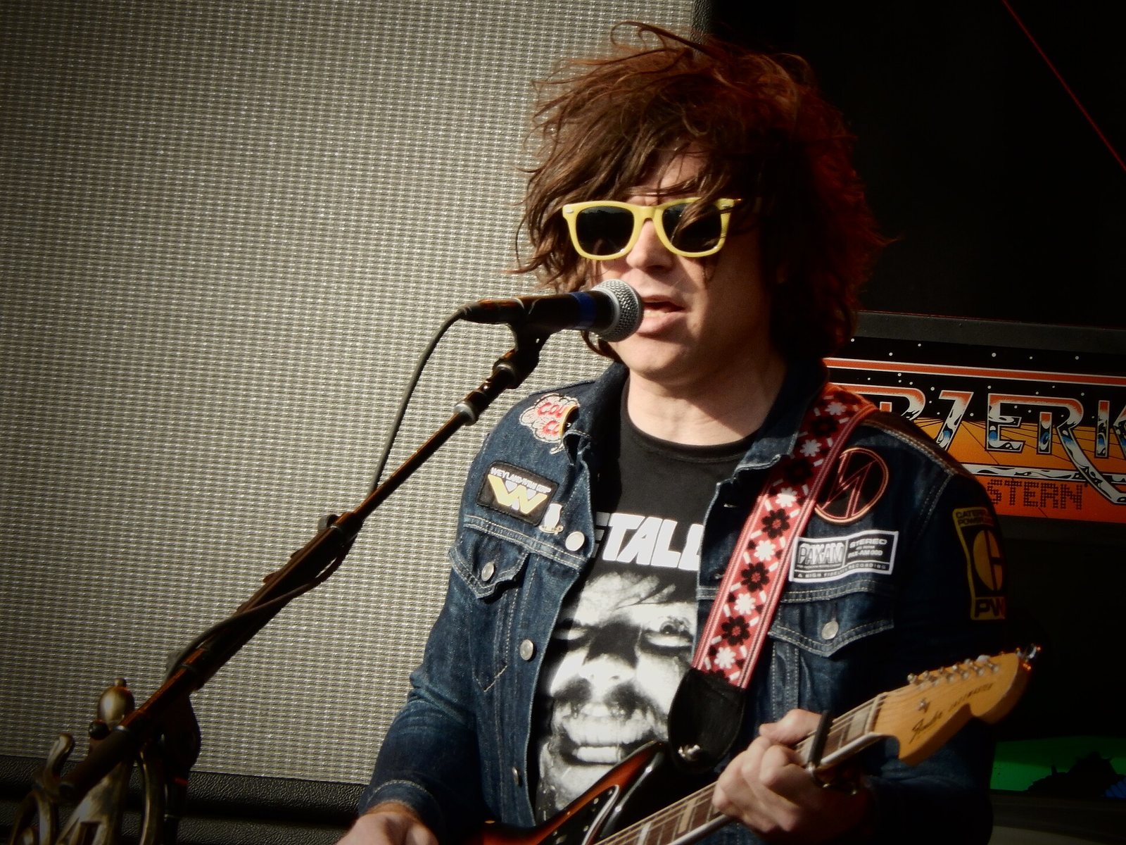 Ryan Adams singing and playing guitar at Calling Festival, Clapham Common, London, 2015