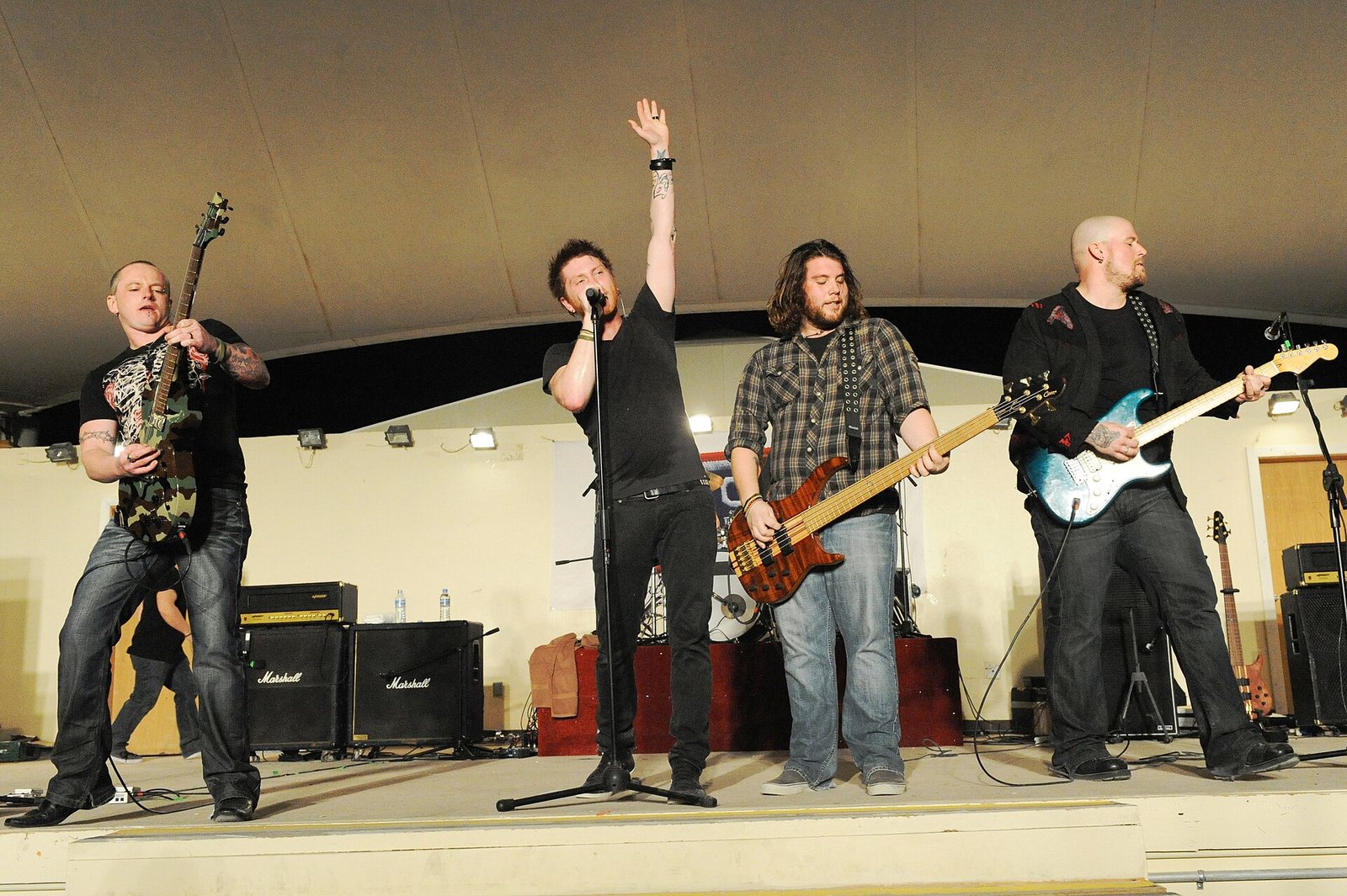 Saving Abel performing for service members on a USO tour in Southwest Asia, 2010