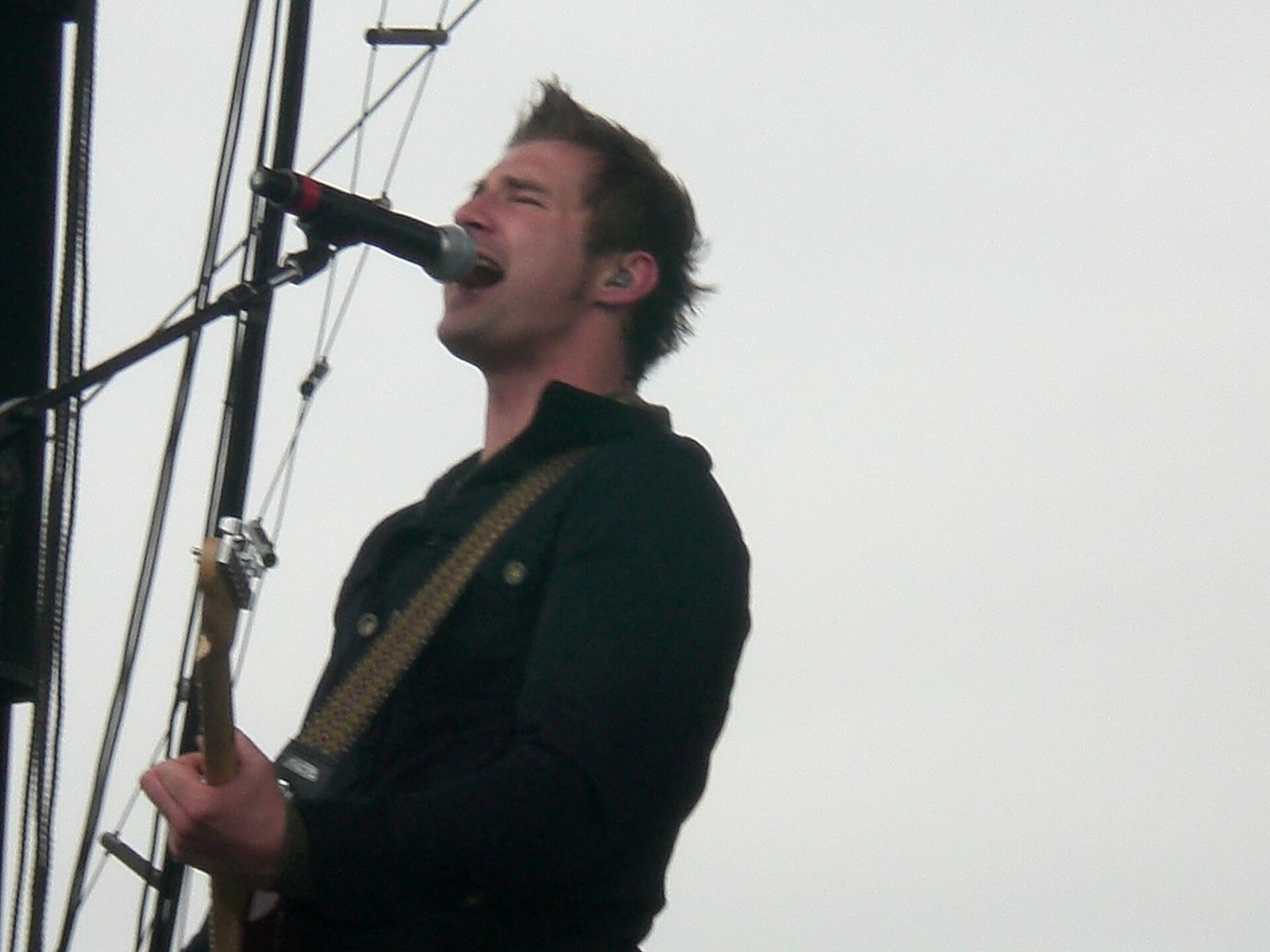 John Vesely of Secondhand Serenade singing and playing guitar at The Bamboozle festival, 2007