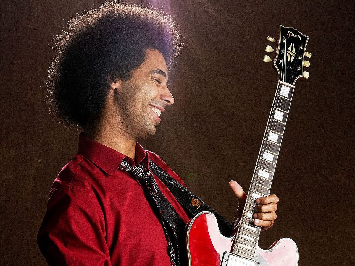 Buy Selwyn Birchwood tickets on StubOrder Selwyn Birchwood with a red hollow-body electric guitar, 2013 publicity portrait by Paul Natkin