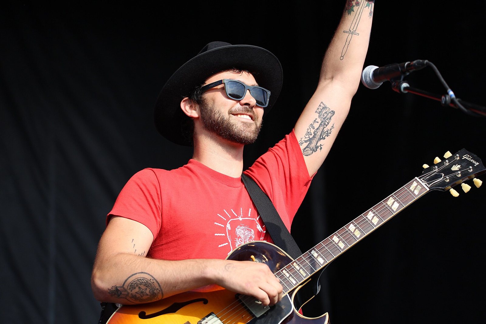 Shakey Graves performing on stage at Surly Field, Minneapolis, 2016