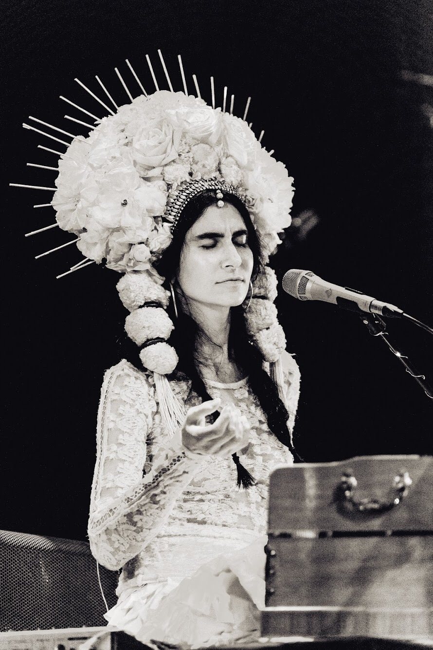 Simrit performing live in Nevada City, California, October 2019