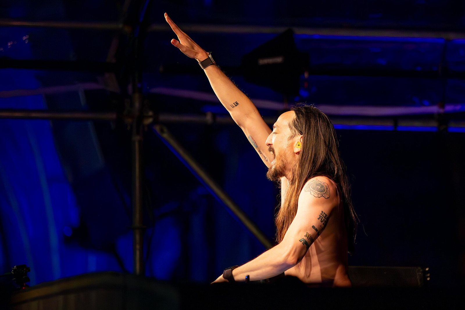 Steve Aoki performing a DJ set at the Open Beatz festival near Nuremberg, Germany, 2023