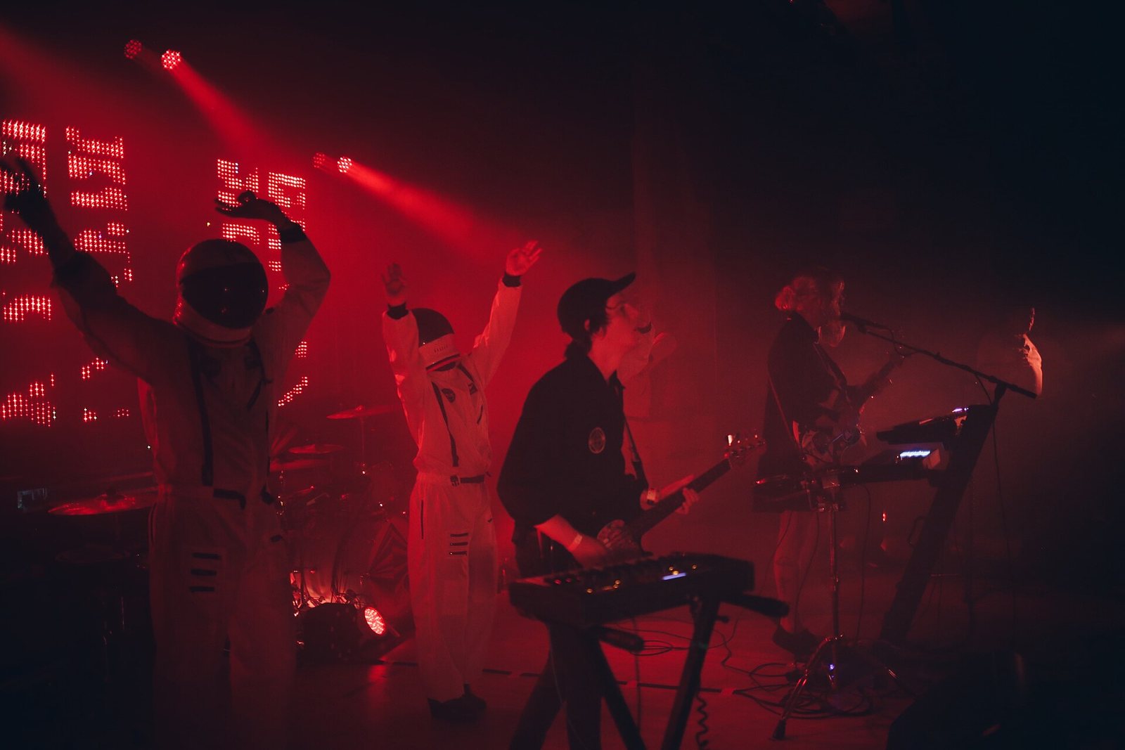 STRFKR performing with astronaut-suited dancers at Treefort Music Fest, Boise, Idaho, 2017