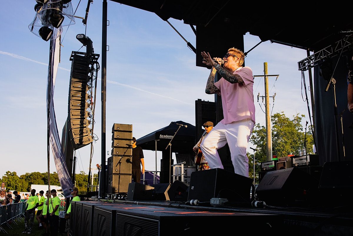 Buy Dial Up Fest: Nelly & Sugar Ray tickets on StubOrder Mark McGrath of Sugar Ray singing on stage at W.P.T. Hill Field, Camp Lejeune, North Carolina, July 4, 2024