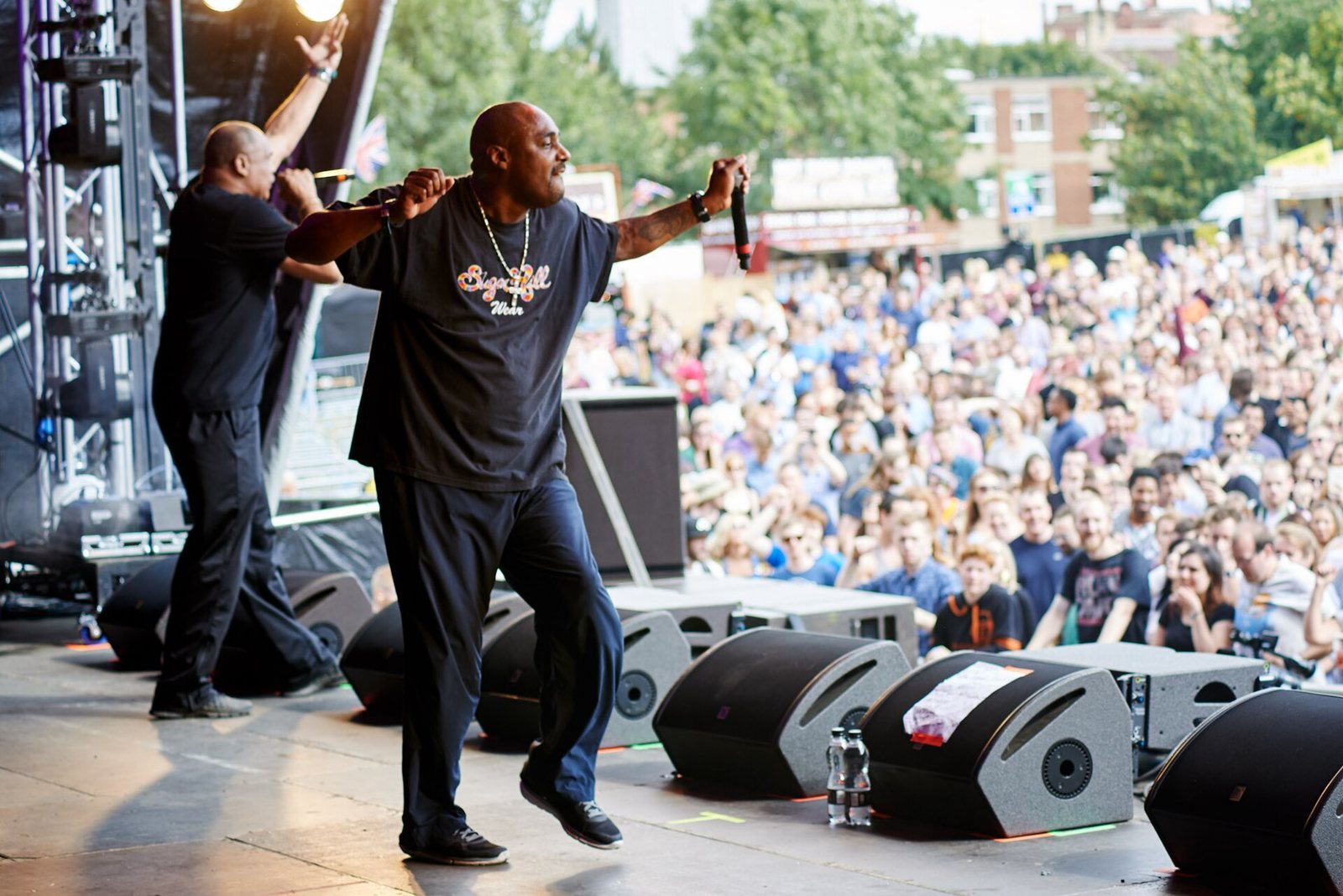 The Sugarhill Gang performing on stage at Tramlines Festival, Sheffield, 2015