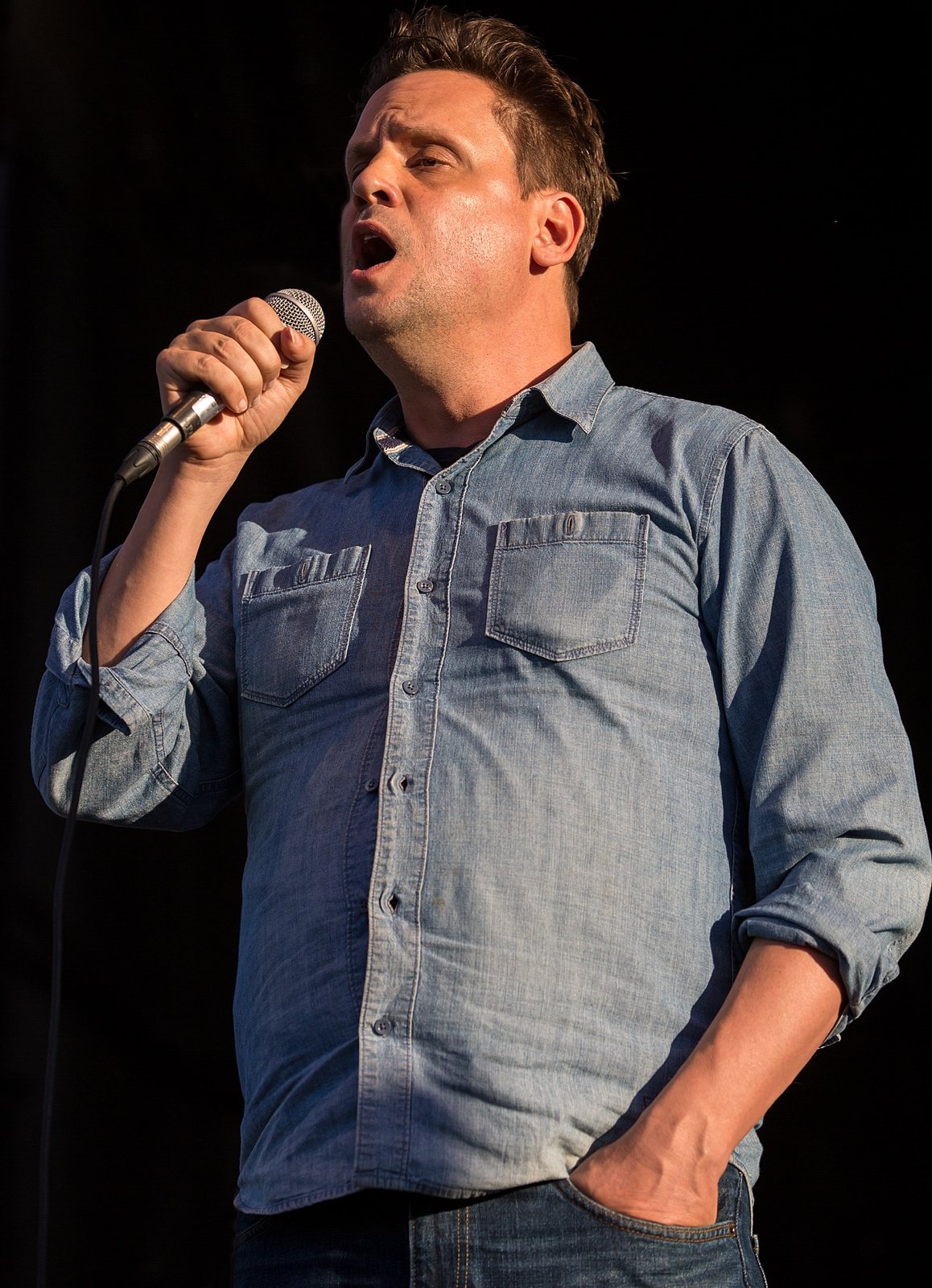 Mark Kozelek of Sun Kil Moon singing at Fun Fun Fun Fest, Austin, Texas, 2014