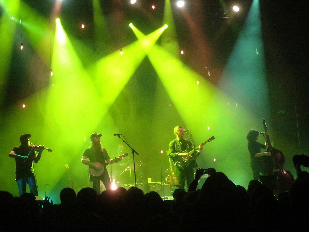 The Devil Makes Three on stage under green lights at Terminal 5, New York, 2016