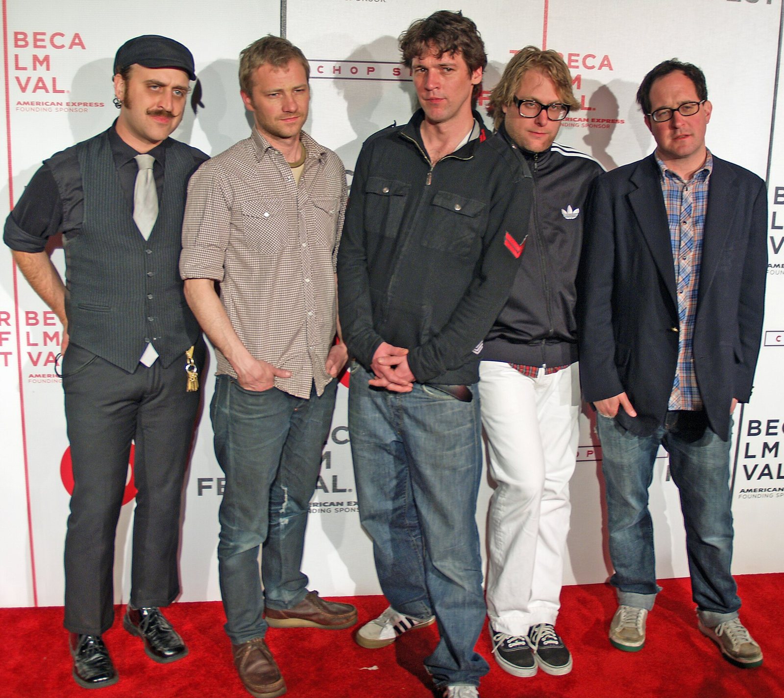 The Hold Steady posing on the red carpet at Webster Hall, New York City, 2008 Tribeca Film Festival